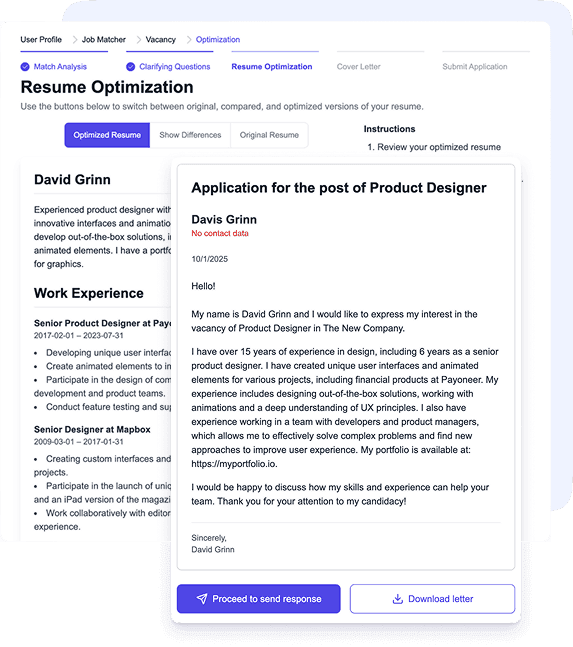 Cover Letter Creation